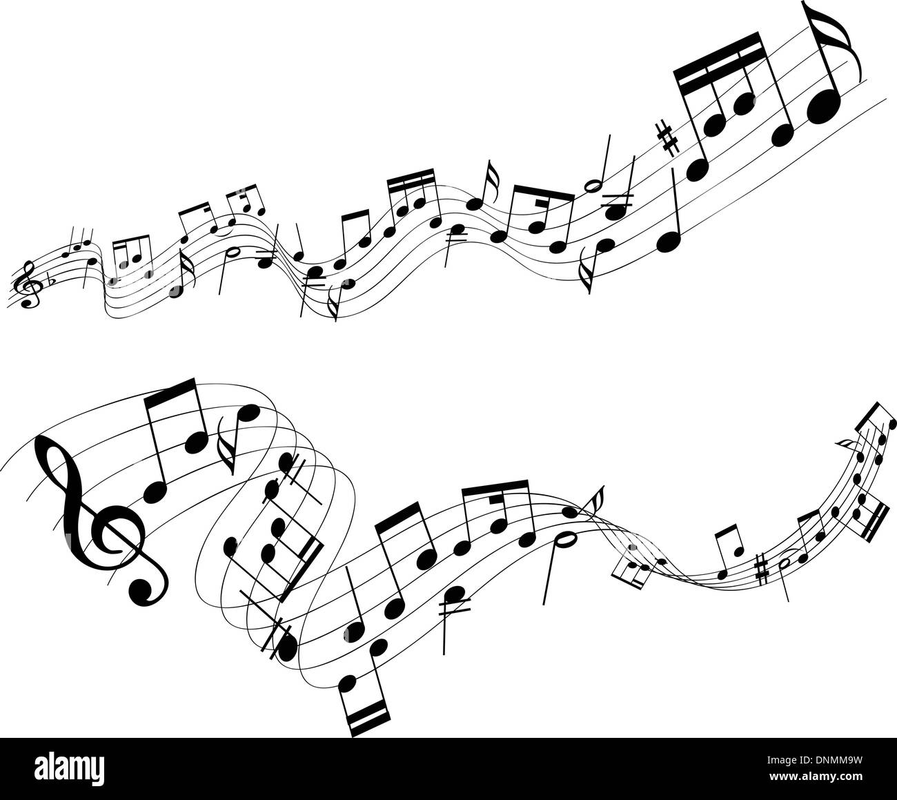 Abstrakten Designs von Musiknoten auf weißem Hintergrund Stock Vektor