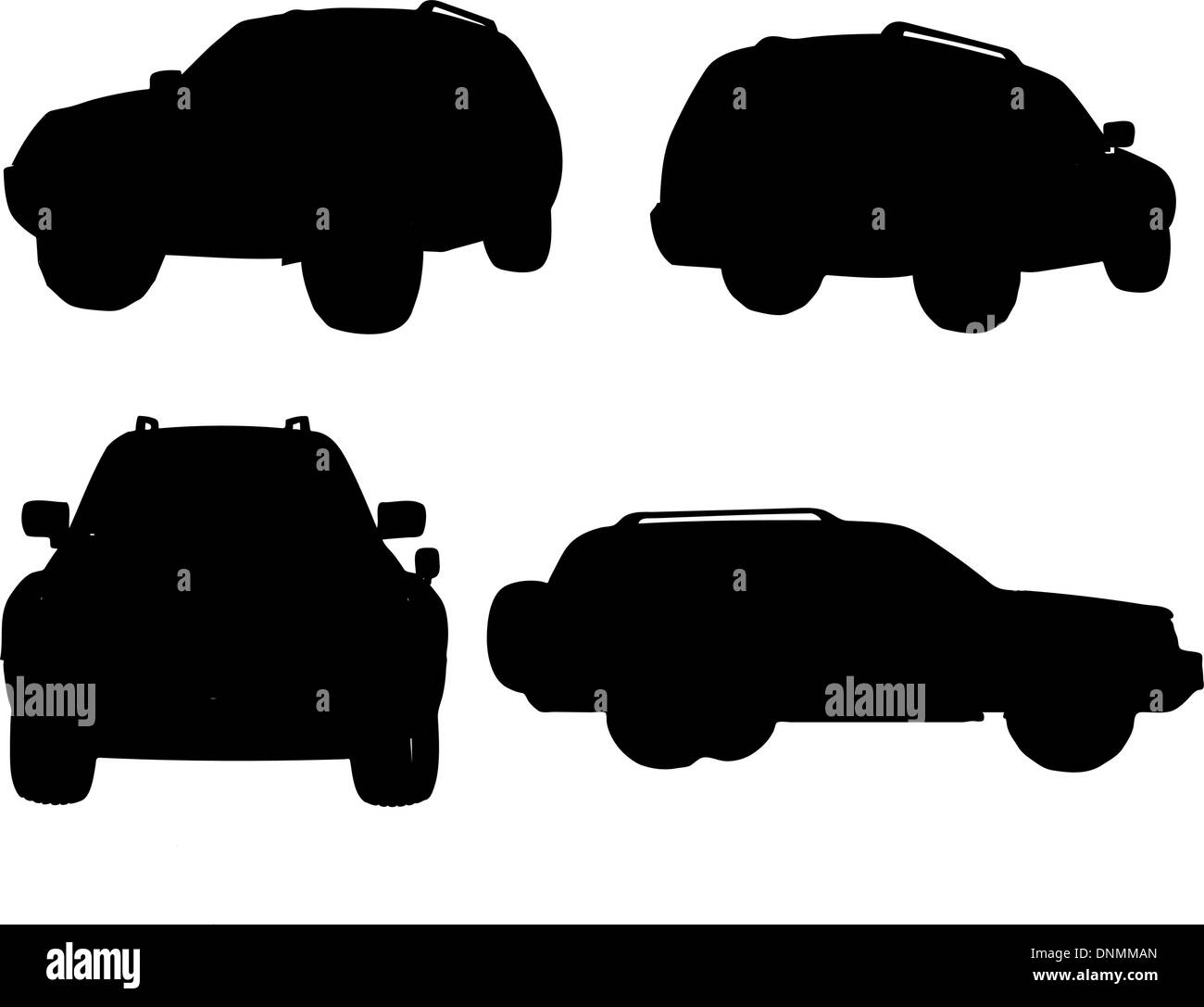 Silhouetten von off-Road-Fahrzeuge Stock Vektor