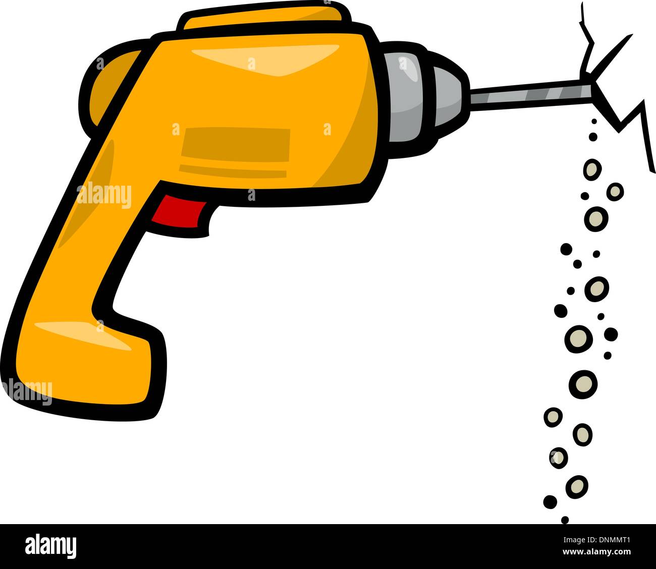 Cartoon-Illustration der Bohrmaschine ClipArt Stock Vektor