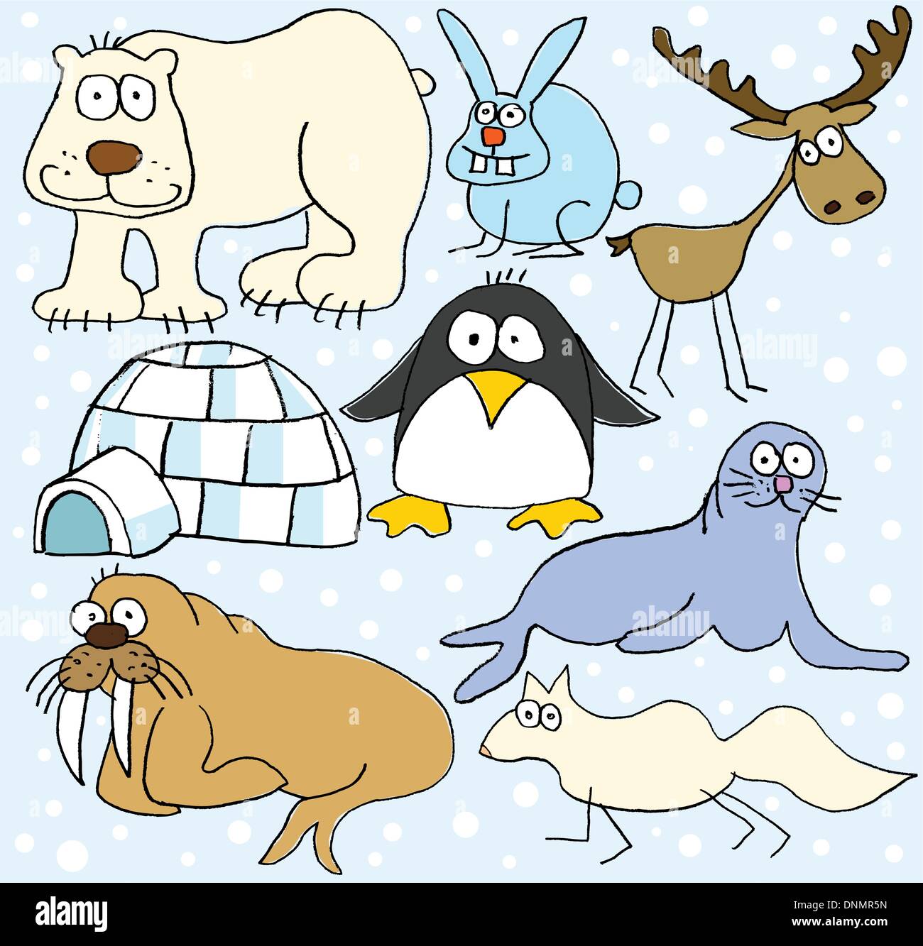 Arktische Tiere Stock Vektor