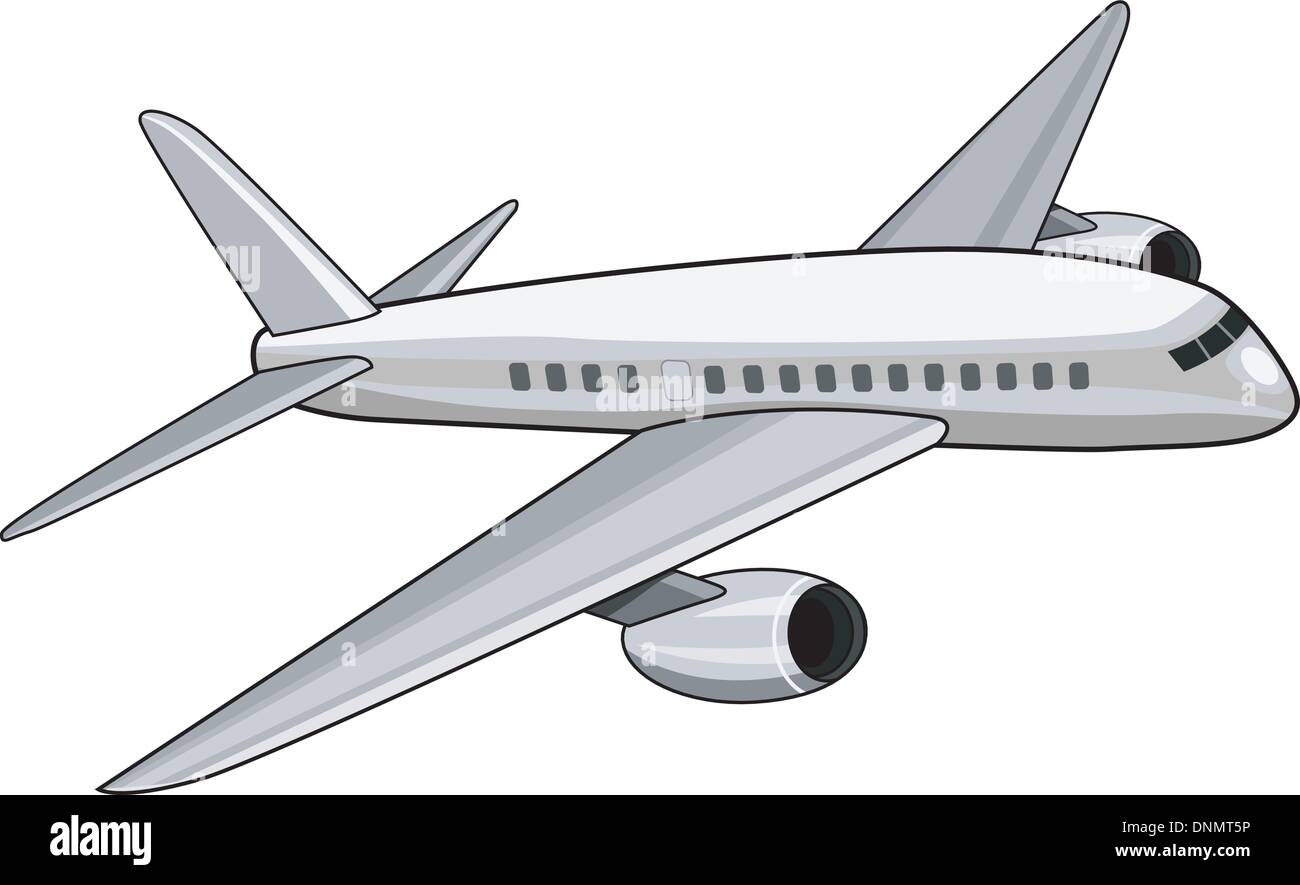 Beispiel für eine kommerzielle Flugzeug Düsenverkehrsflugzeug auf isolierte Hintergrund Stock Vektor