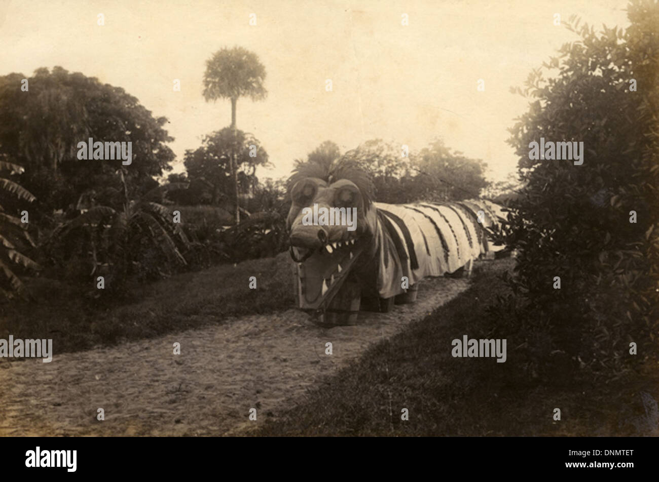 Einstellung für das Koreshan Theaterstück "die gelbe Gefahr" in Estero, Florida Stockfoto