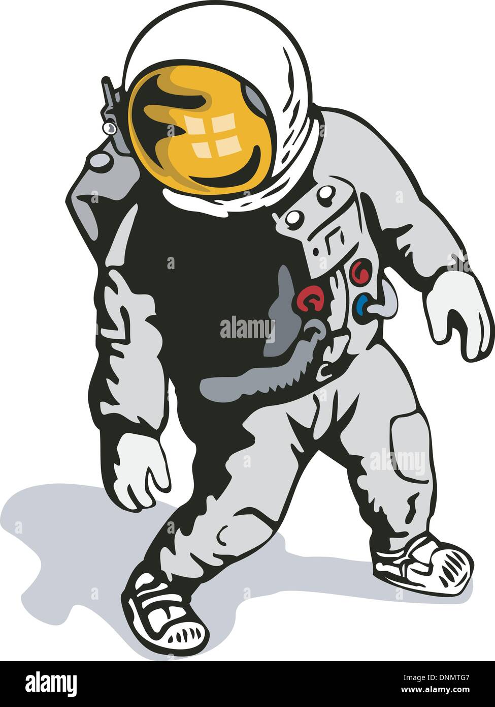 Abbildung eines Astronauten im retro-Stil gemacht. Stock Vektor