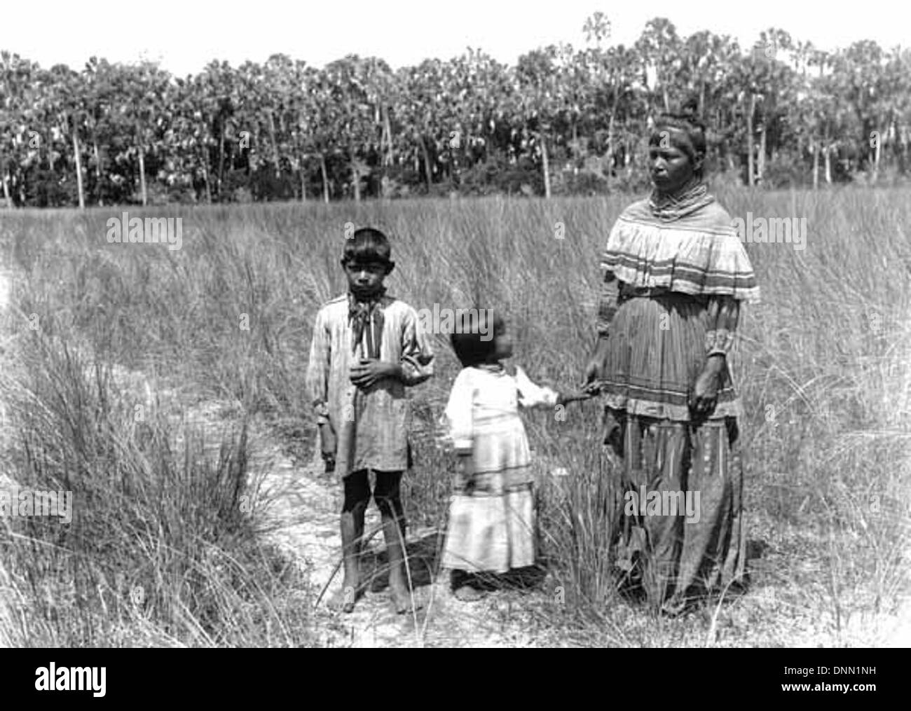 Fanny Stuart und Kinder, indischen Prairie in der Nähe von Lake Okeechobee Stockfoto