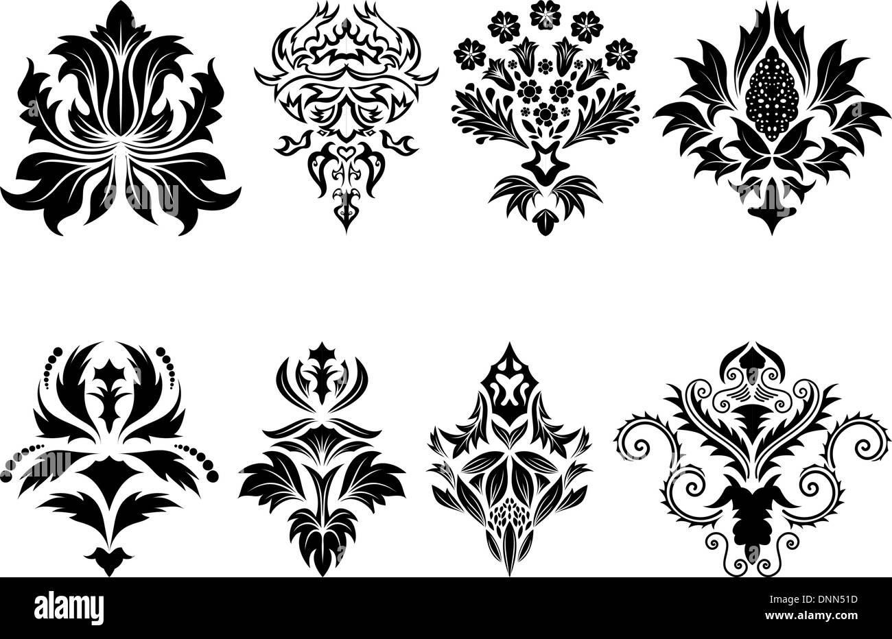 Abstrakt Damaszener Emblem set für die Gestaltung Stock Vektor Abstrakt Damaszener Emblem set für die Gestaltung Stock Vektor