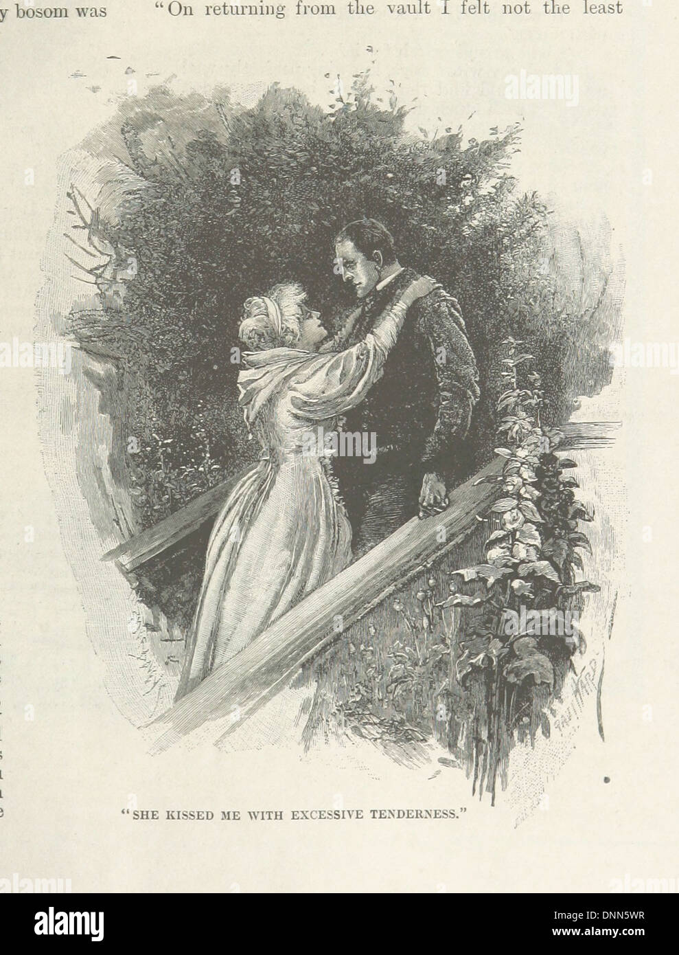 Dieses Bild stammt von Seite 101 von „Illustrated Penny Tales“, einer Serie von Kurzgeschichten, die 1894 veröffentlicht wurden. Das Buch enthält Illustrationen, die die Geschichten ergänzen und einen Einblick in die populäre Literatur und Unterhaltung des 19. Jahrhunderts bieten. Stockfoto