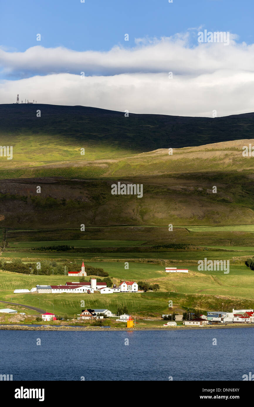 Svalbarosstrond Svalbardsstrandarhreppur auch genannt wird, ist eine Gemeinde im nord-zentralen Island, in Nordurland eystra Stockfoto