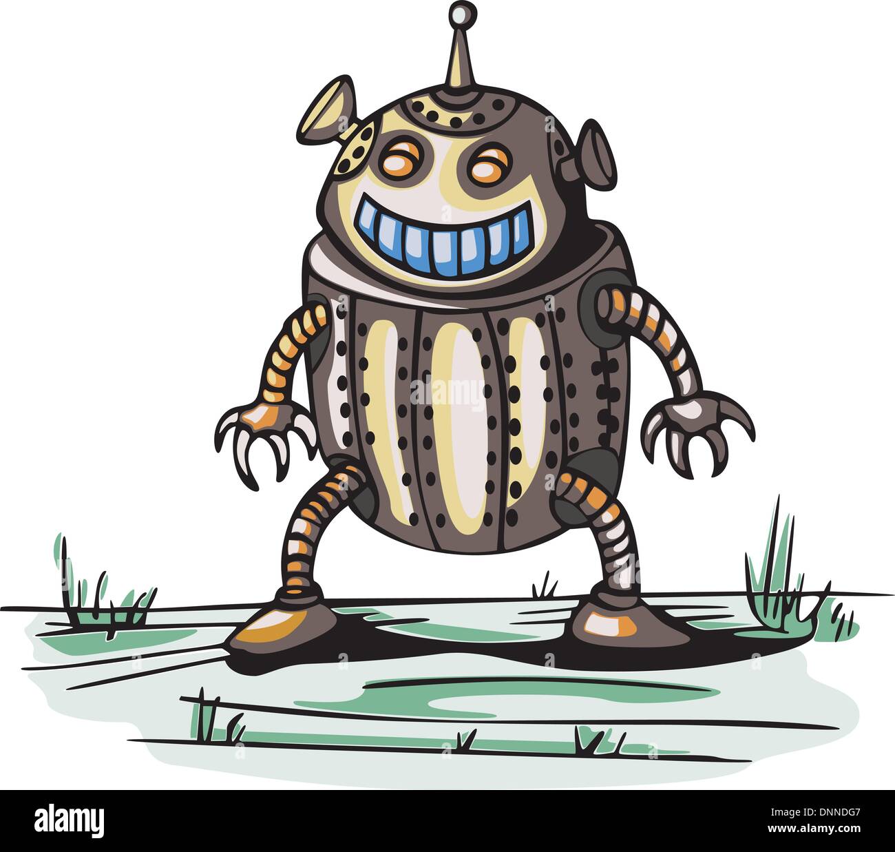 Außerirdischer Roboter. Cartoon. Farbe-Vektor-illustration Stock Vektor