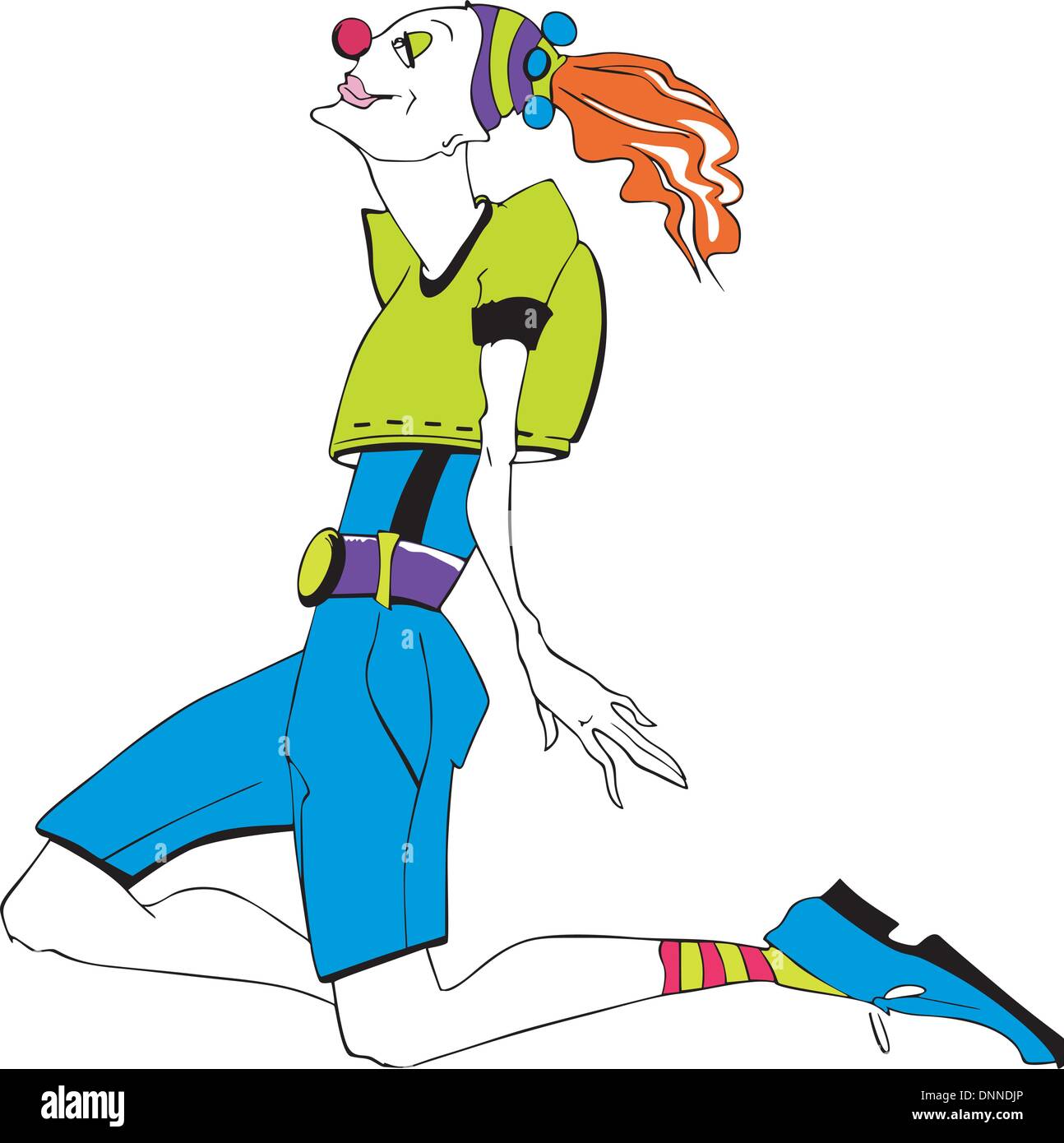Lustige grosses Mädel Clown. Farbe-Vektor-illustration Stock Vektor
