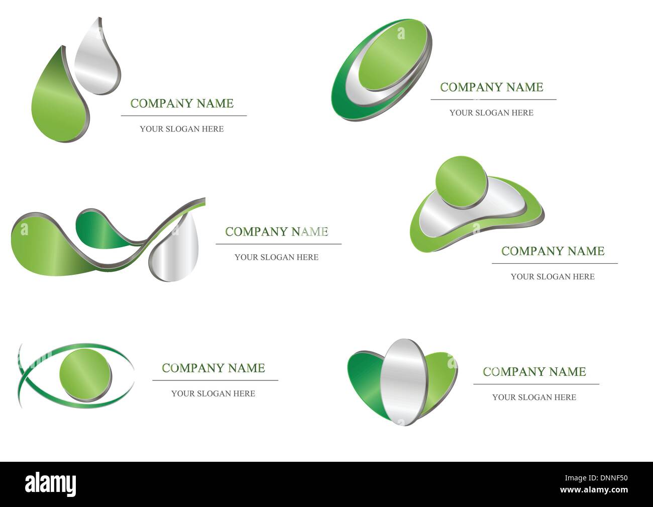 Abstrakten Symbol - grün metallic Firmendesign Stock Vektor