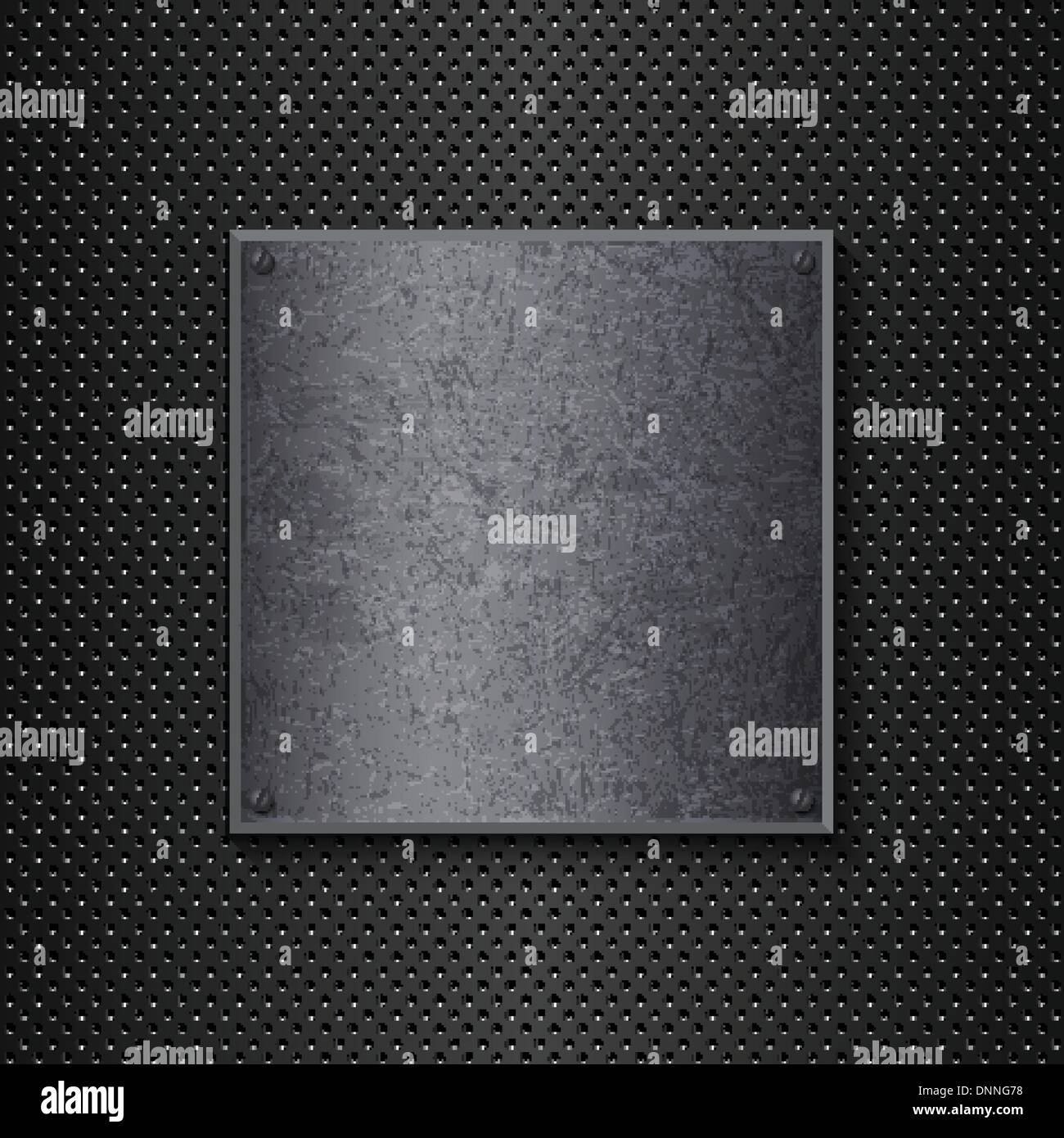 Metallischen Hintergrund mit einer Metallplatte grunge Stock Vektor