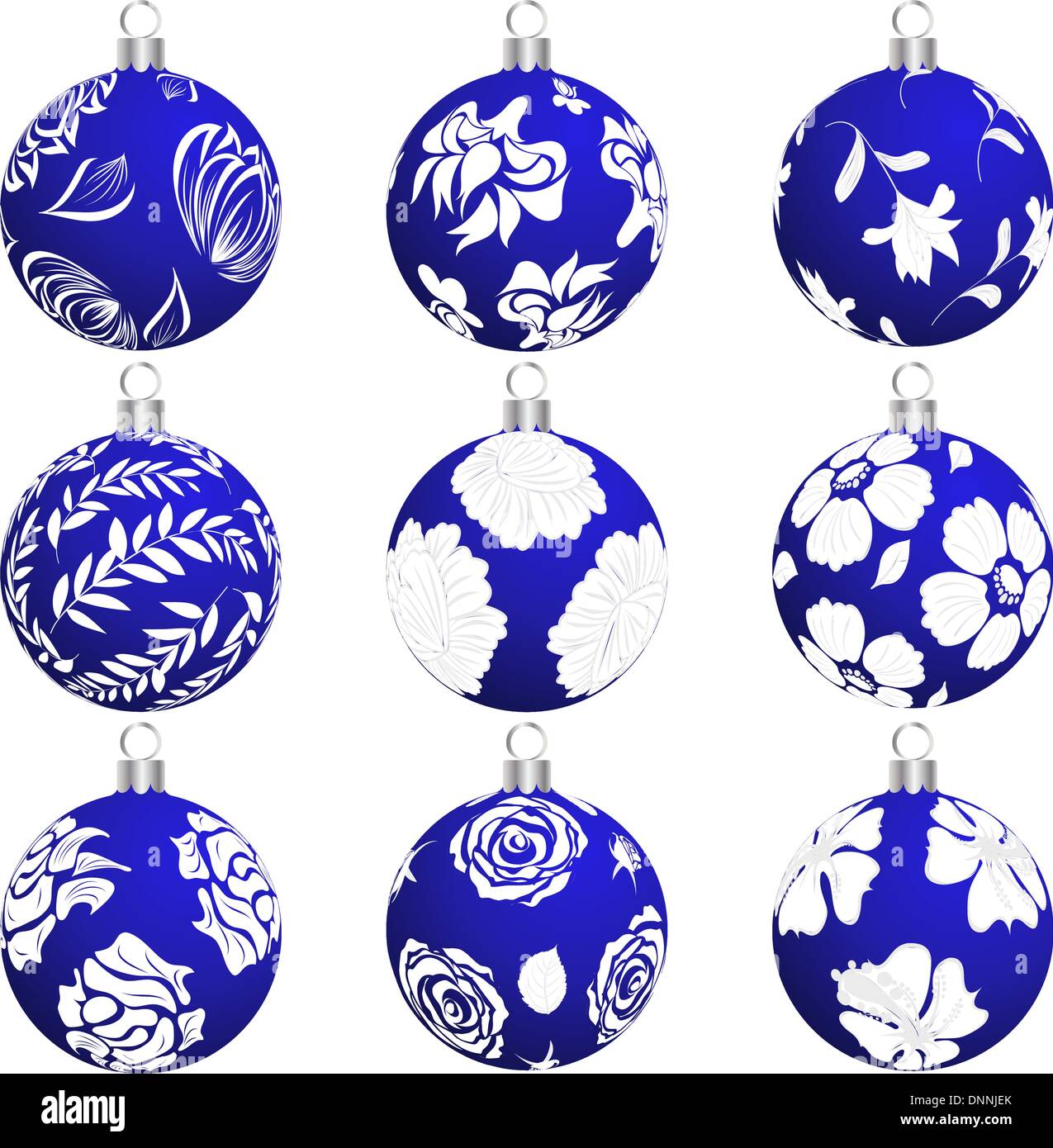 Satz von Weihnachtskugeln (Neujahr) Design einsetzbar. Vektor-Illustration. Stock Vektor