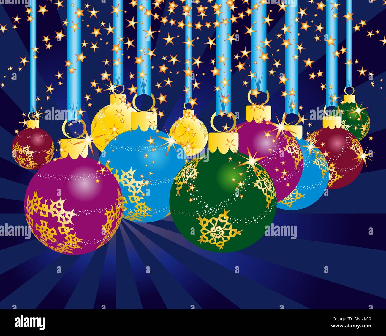 Weihnachten (Neujahr)-Gruß-Postkarte. Vektor-Illustration. Stock Vektor