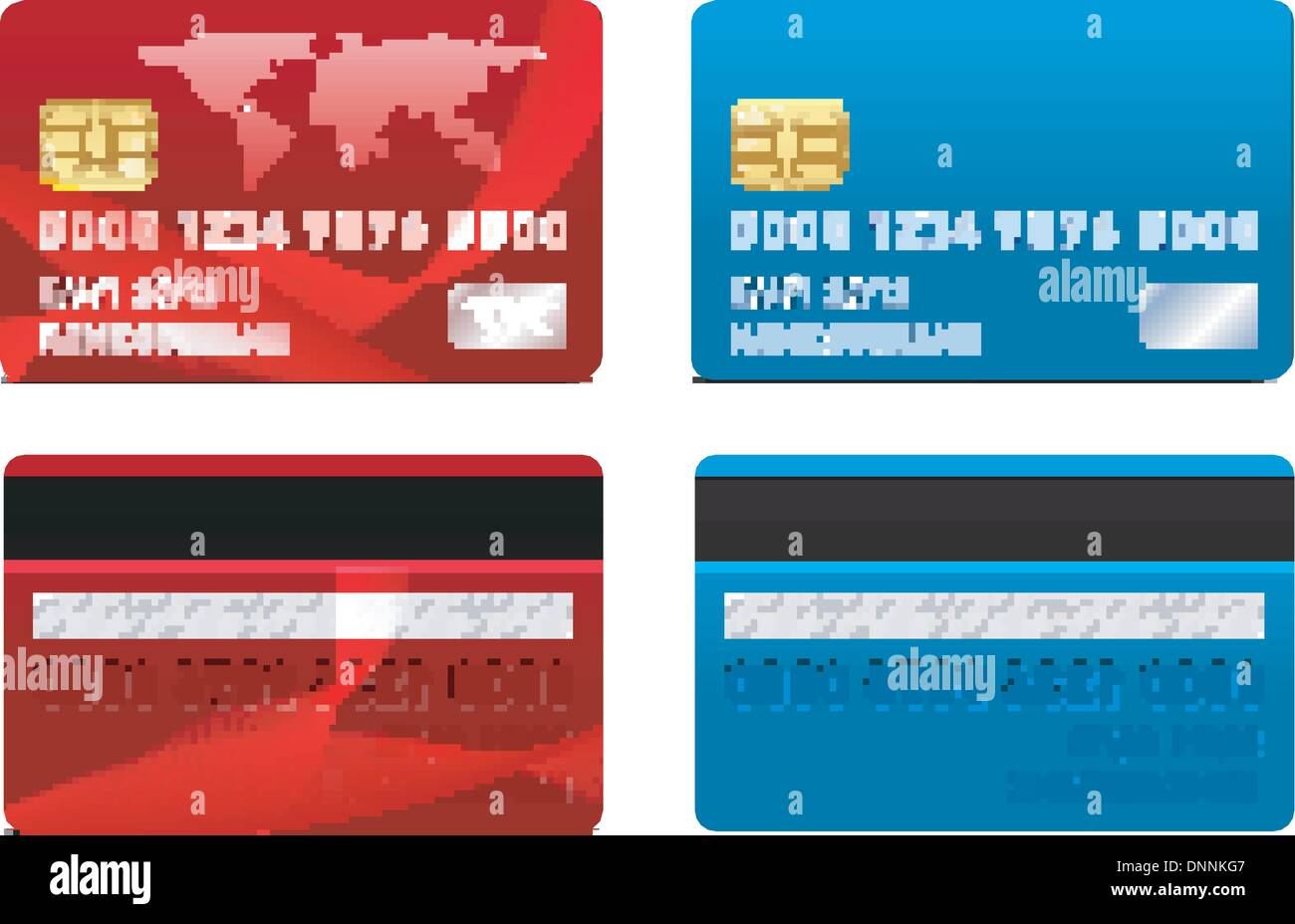 Realistische Kreditkarte isoliert auf weißem Hintergrund Stock Vektor