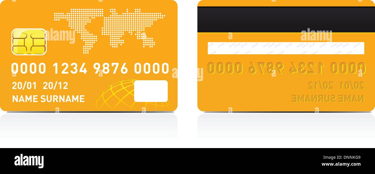 Kreditkarte auf weißem Hintergrund Stock Vektor