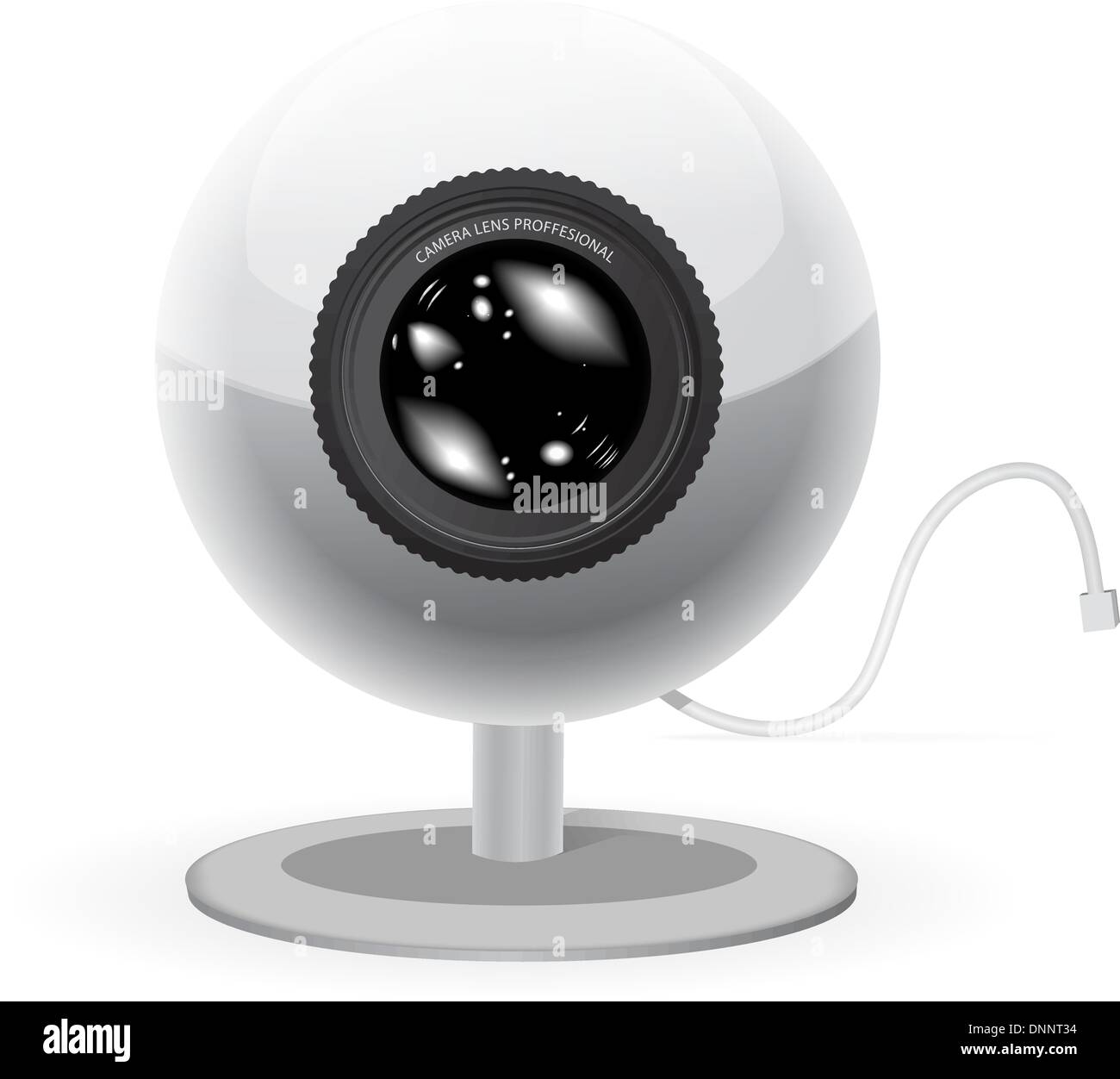 Webcam-Vektor-Illustration isoliert auf weißem Hintergrund Stock Vektor