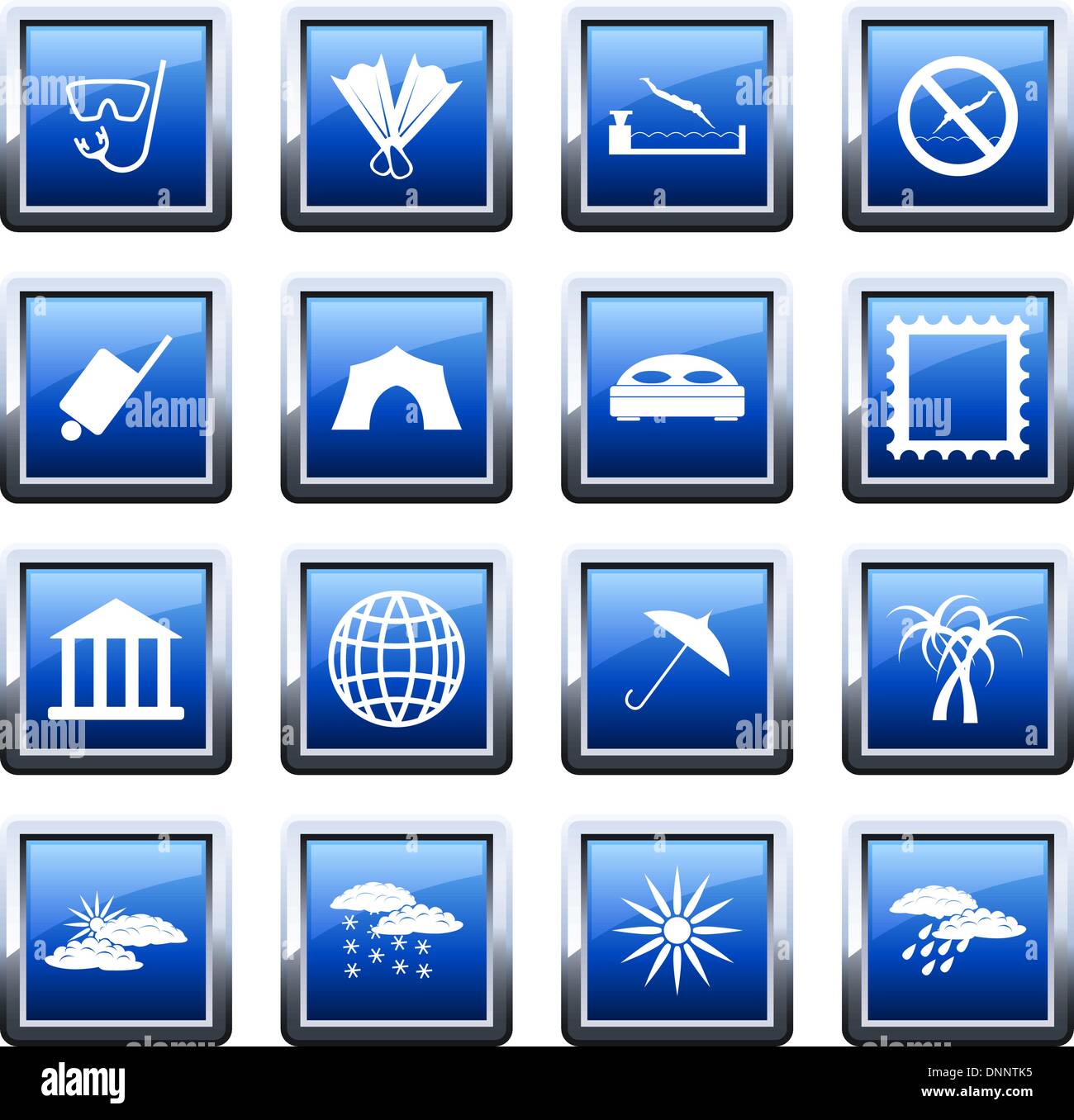 Reise-Set von verschiedenen Vektor-Web-icons Stock Vektor