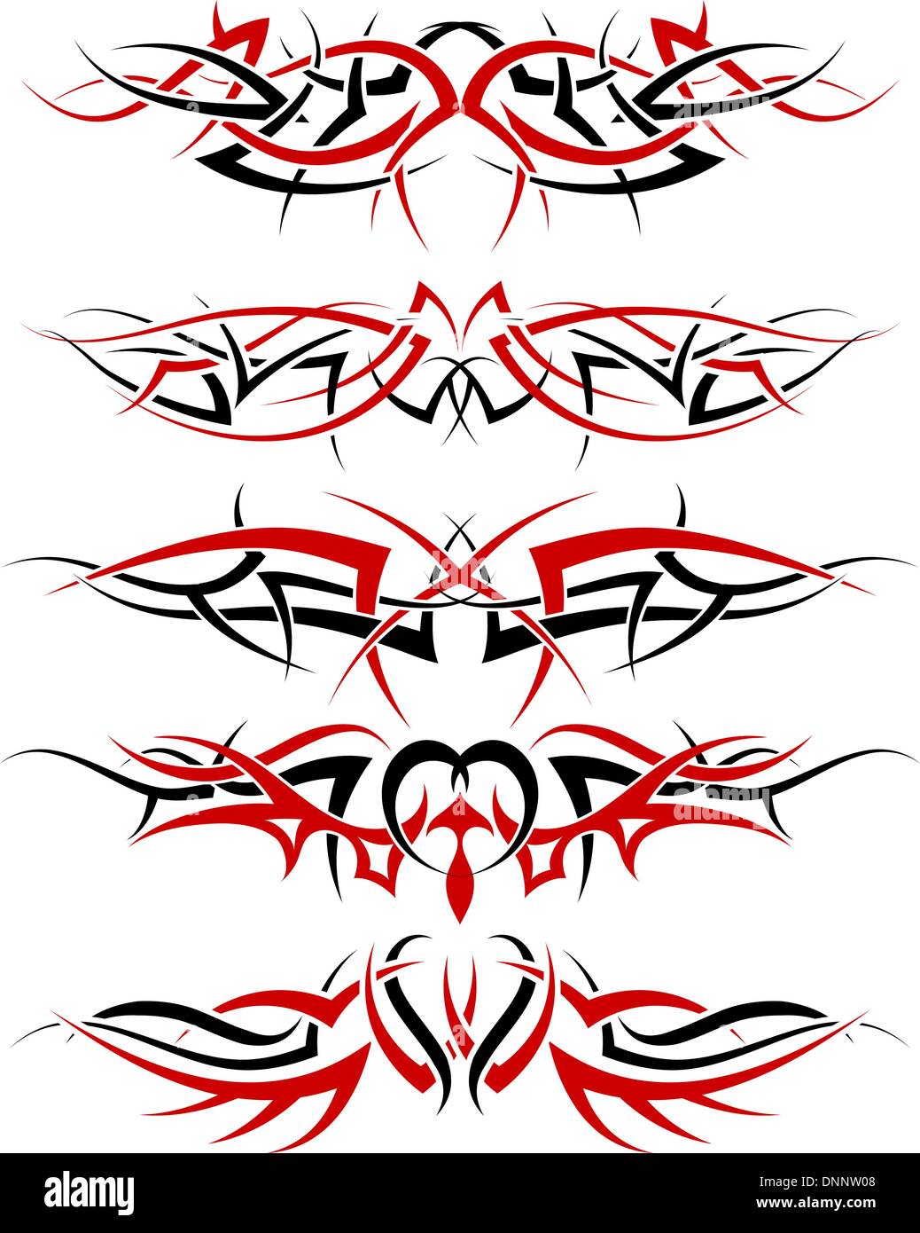 Muster von schwarzen und roten tribal Tattoo Design einsetzbar Stock