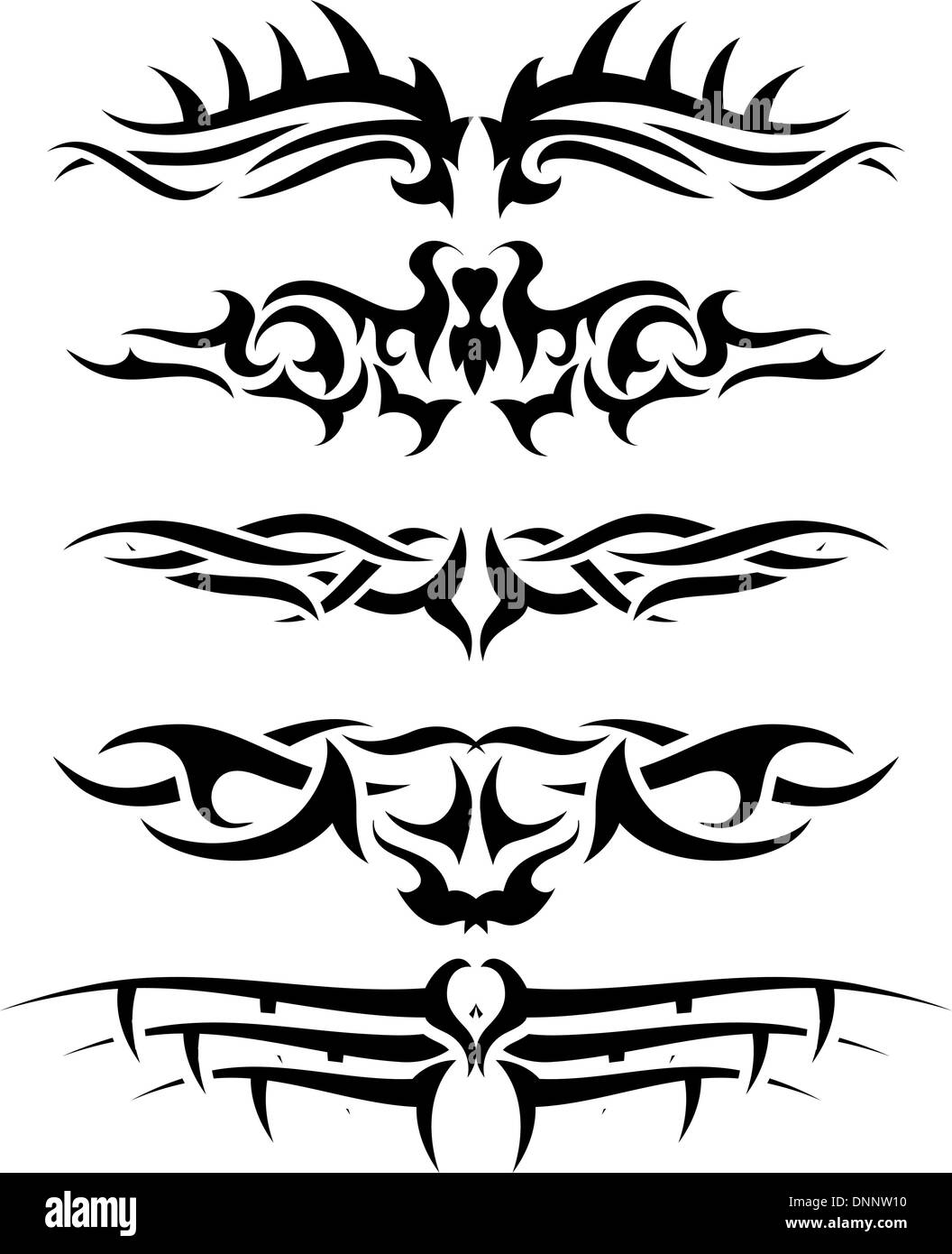 Muster von tribal Tattoo Design verwenden. Vektor-Illustration. Stock Vektor