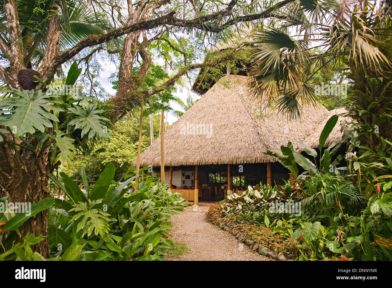 Außenbereich des Restaurants in Lapa Rios, Costa Rica Stockfoto