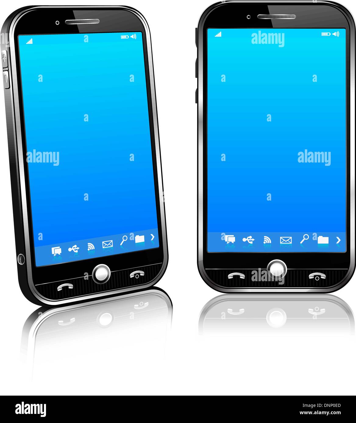 Moderne Handy mobile Smartphone-Handy - alle Elemente werden gruppiert und auf einzelnen Schichten Stock Vektor