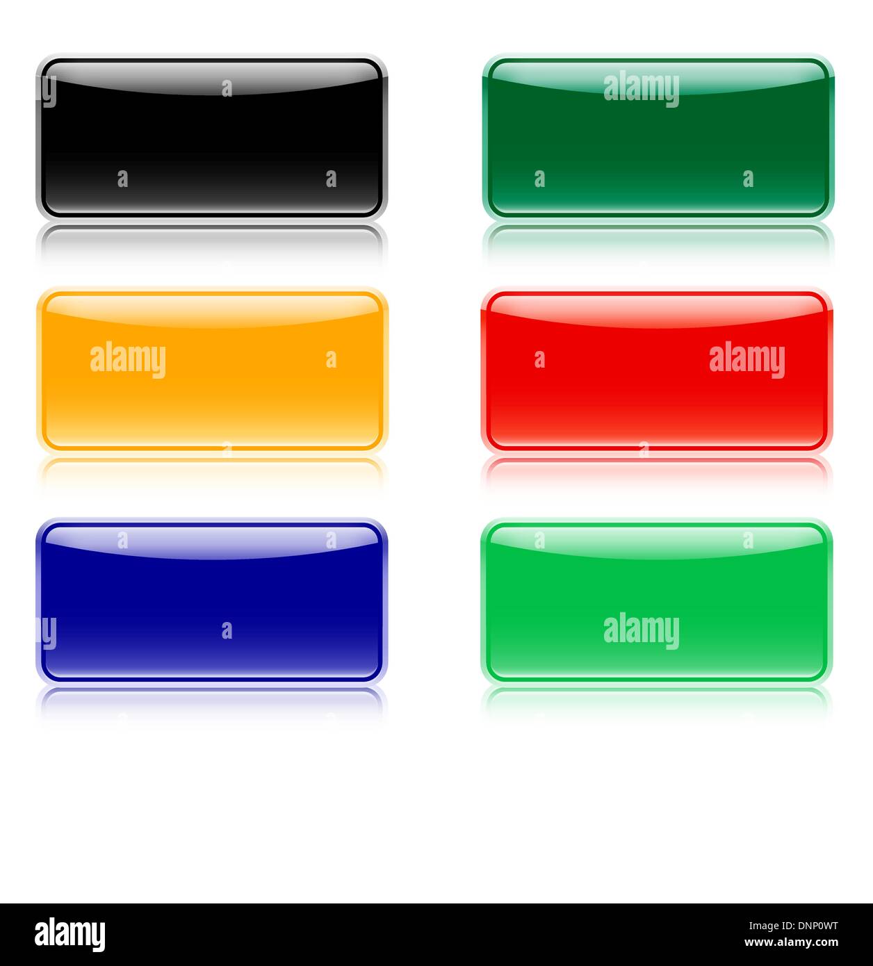 Web-Elemente für die Navigation mit Schatten, sechs Farb-set Stock Vektor