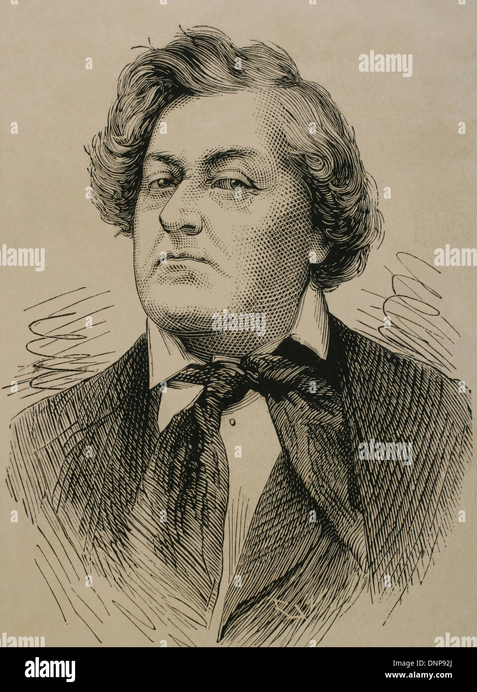 Frederick Lemaitre (1800-1876). Französischer Schauspieler. Gravur in der spanischen und amerikanischen Abbildung, 1876. Stockfoto
