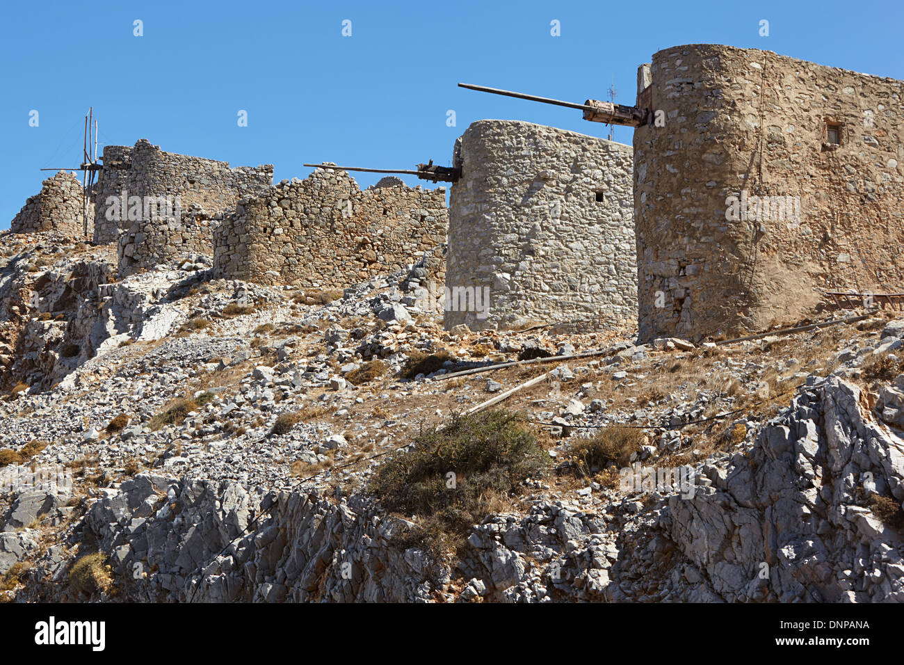 Zerstörte Mühle Stockfoto