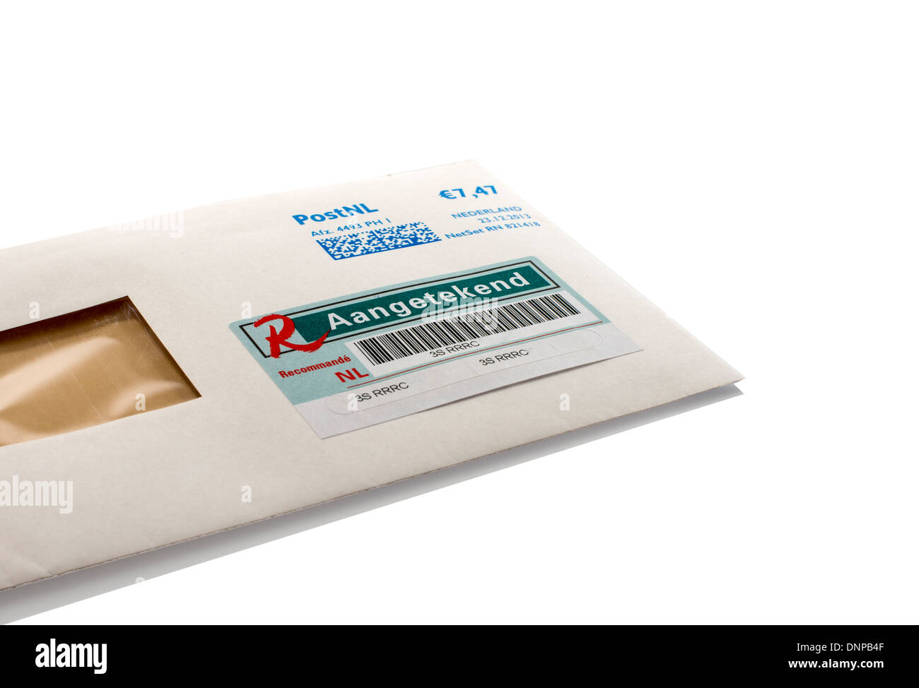 wichtiger Brief in Holland, das muss bei der Auslieferung unterzeichnet werden Stockfoto