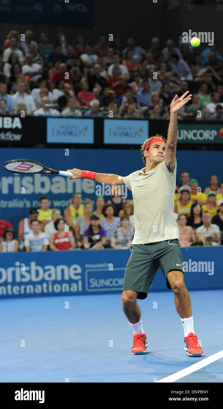 Brisbane, Australien. 3. Januar 2013. ROGER FEDERER 6 Aktionstag aus dem Brisbane International Tennis-Turnier in Brisbane. Bildnachweis: Aktion Plus Sport/Alamy Live-Nachrichten Stockfoto