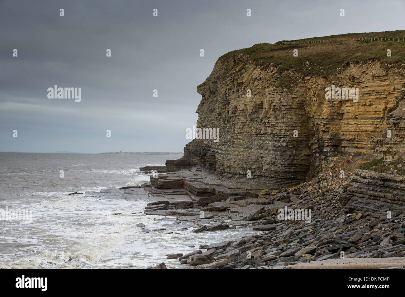 Southerndown Klippen in Wales. Stockfoto