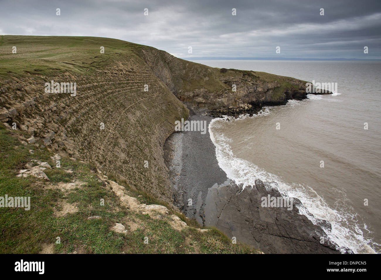 Southerndown Klippen in Wales. Stockfoto