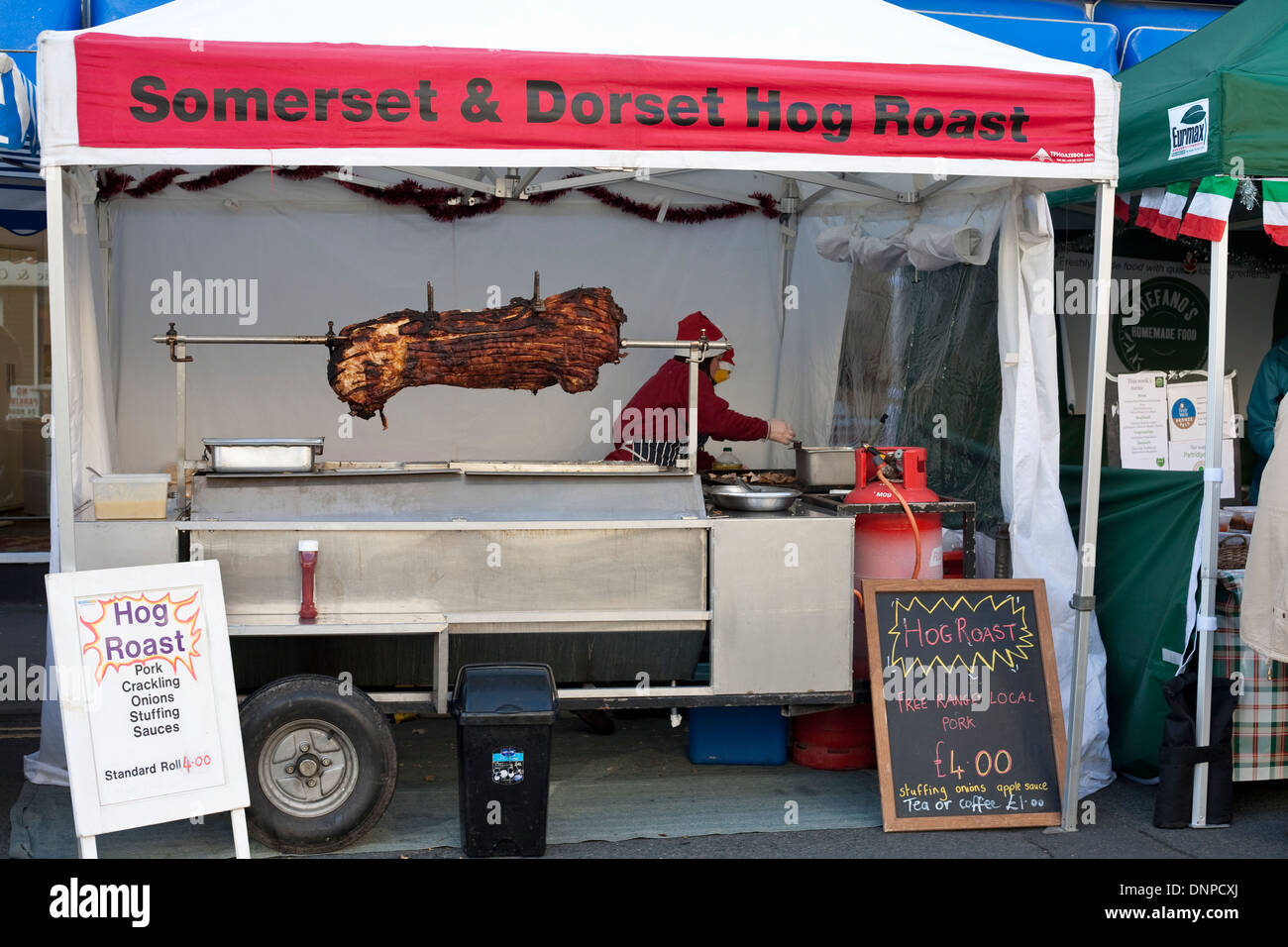 Schwein braten bei einer Outdoor-Veranstaltung Stockfoto