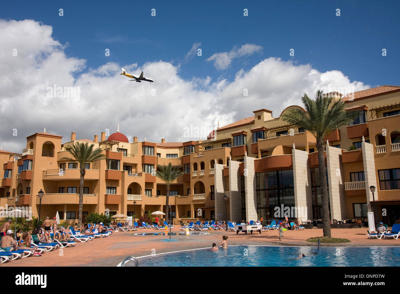 Flugzeug VFRnav über Hotel auf Teneriffa, Golf del Sur Stockfoto