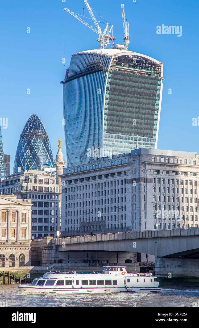 20 Fenchurch Street, Walkie Talkie Turm im Bau in London 2013 Stockfoto