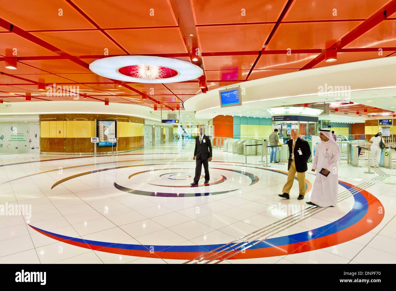 Dubai Metro Al Fahidi Metro Station Interior, Dubai, Vereinigte Arabische Emirate, Vereinigte Arabische Emirate, Naher Osten Stockfoto