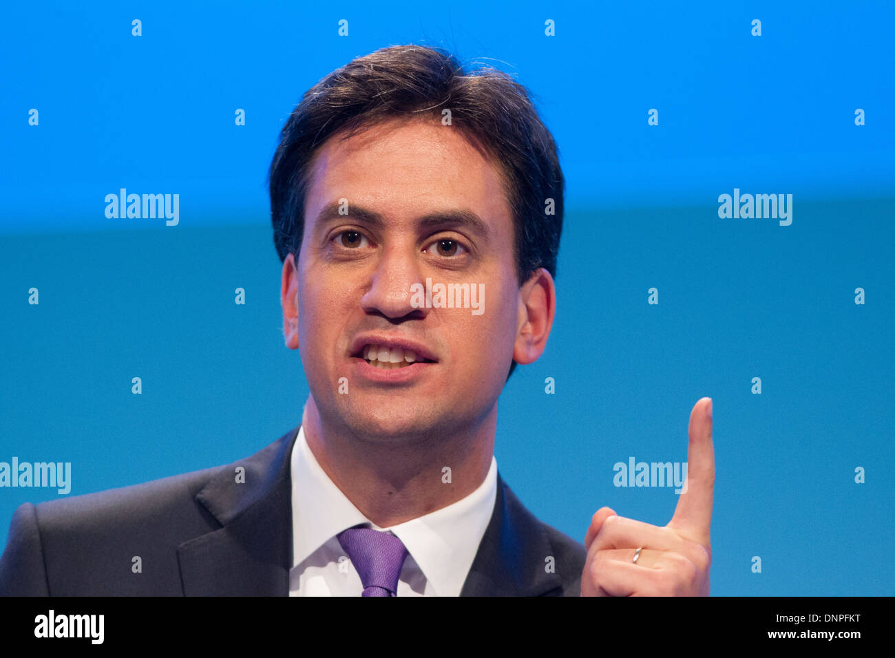 Ed Miliband befasst sich der Labour-Partei-Konferenz, Brighton 2013 Stockfoto