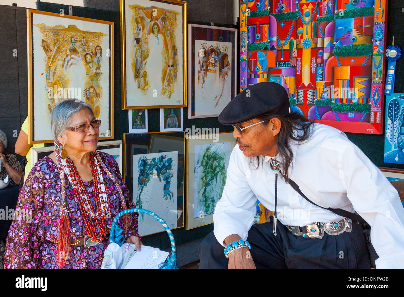 Santa Fe Indian Market, Native American New Mexico USA Kunsthandwerk Stockfoto