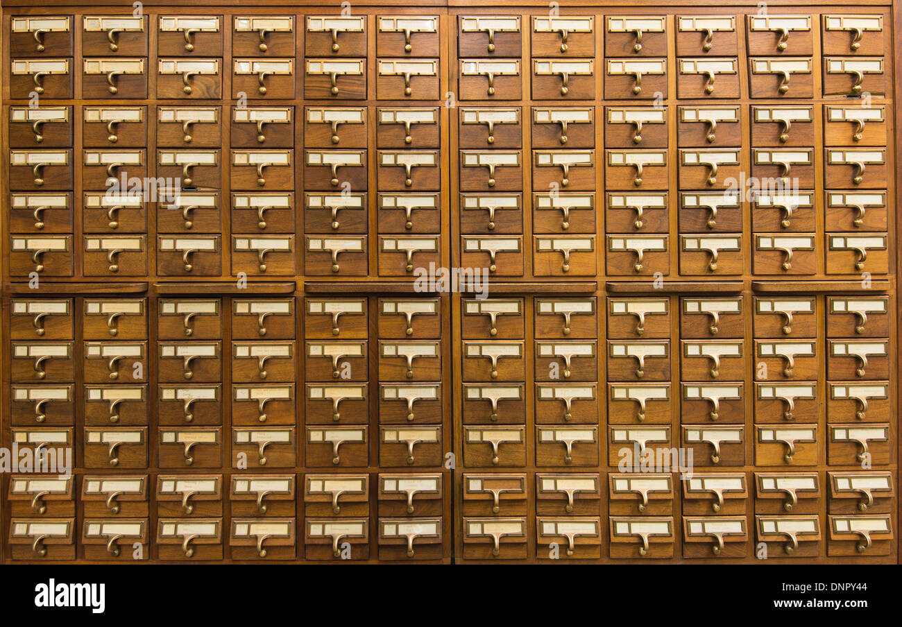 Bibliothekskatalog Stockfoto