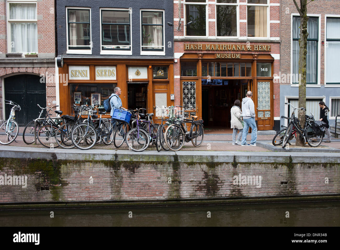 Hash Marihuana und Hanf-Museum in Amsterdam am Oudezijds Achterburgwal 148, Holland, Niederlande. Stockfoto