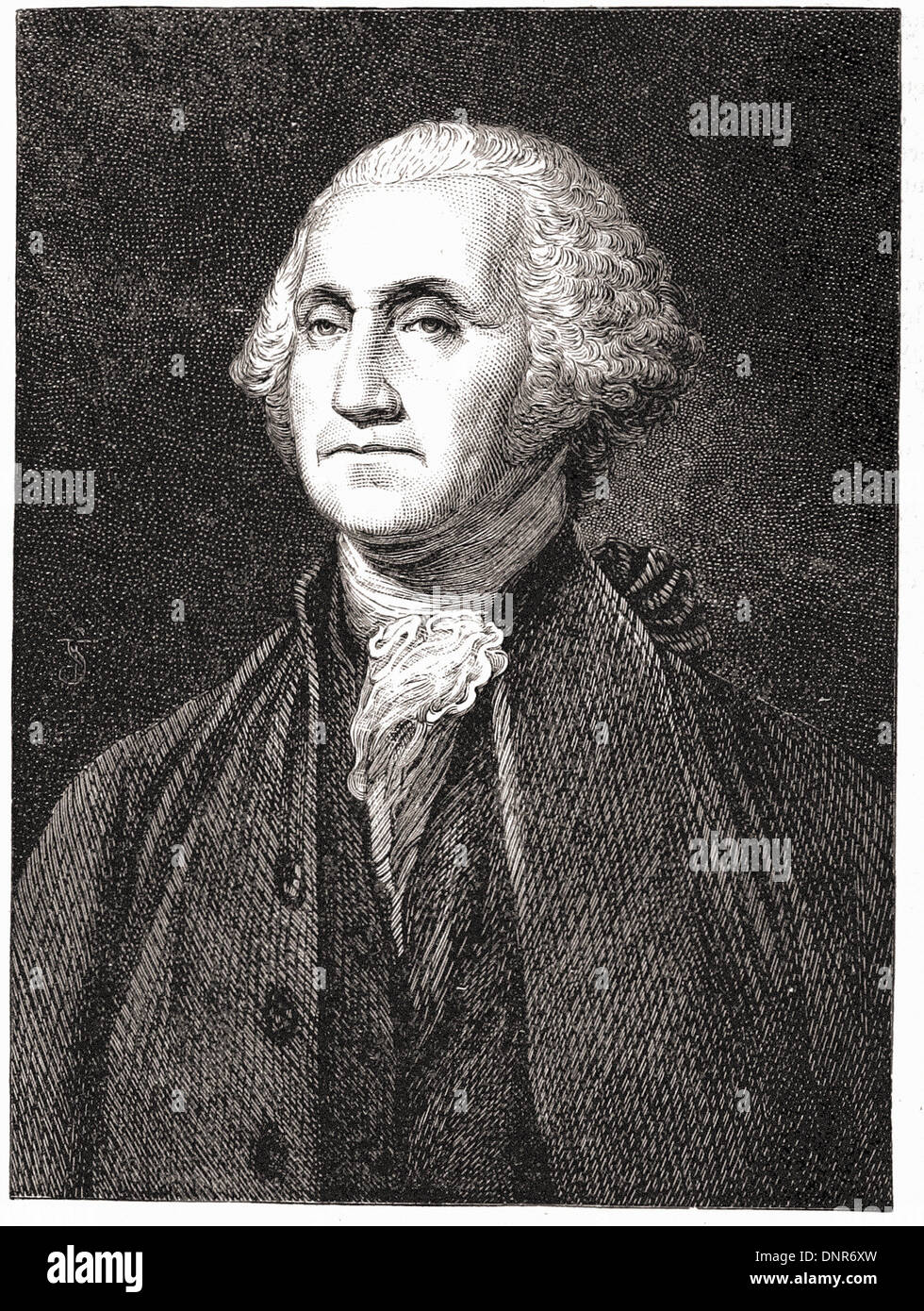 Porträt von GEORGE WASHINGTON - British Gravur XIX th Jahrhundert Stockfoto