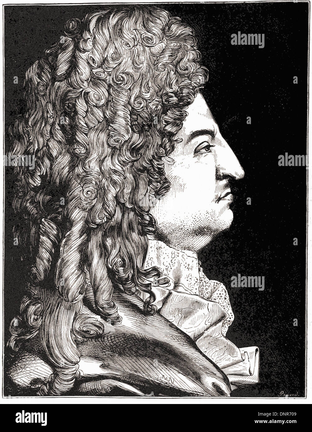 Porträt von Louis XIV - British Gravur XIX th Jahrhundert Stockfoto