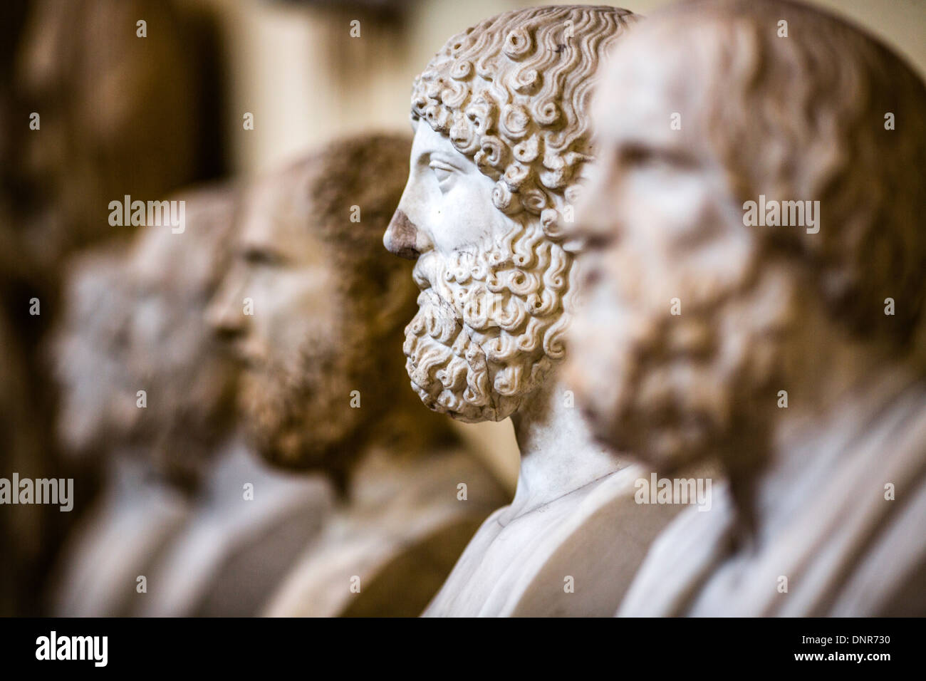 Geschnitzten Büsten in den Vatikanischen Museen, Vatikanstadt, Rom, Italien, Europa Stockfoto