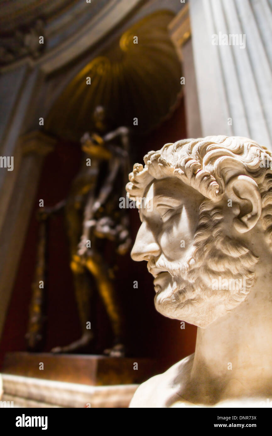 Geschnitzte Büste in den Vatikanischen Museen, Vatikanstadt, Rom, Italien, Europa Stockfoto