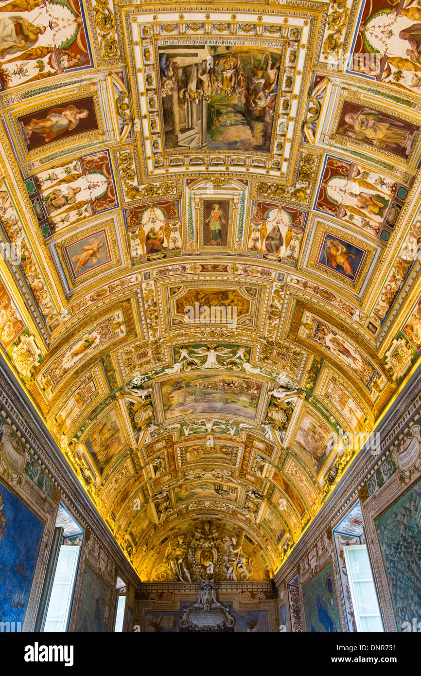 Galerie der Landkarten in den Vatikanischen Museen, Vatikanstadt, Rom, Italien, Europa Stockfoto