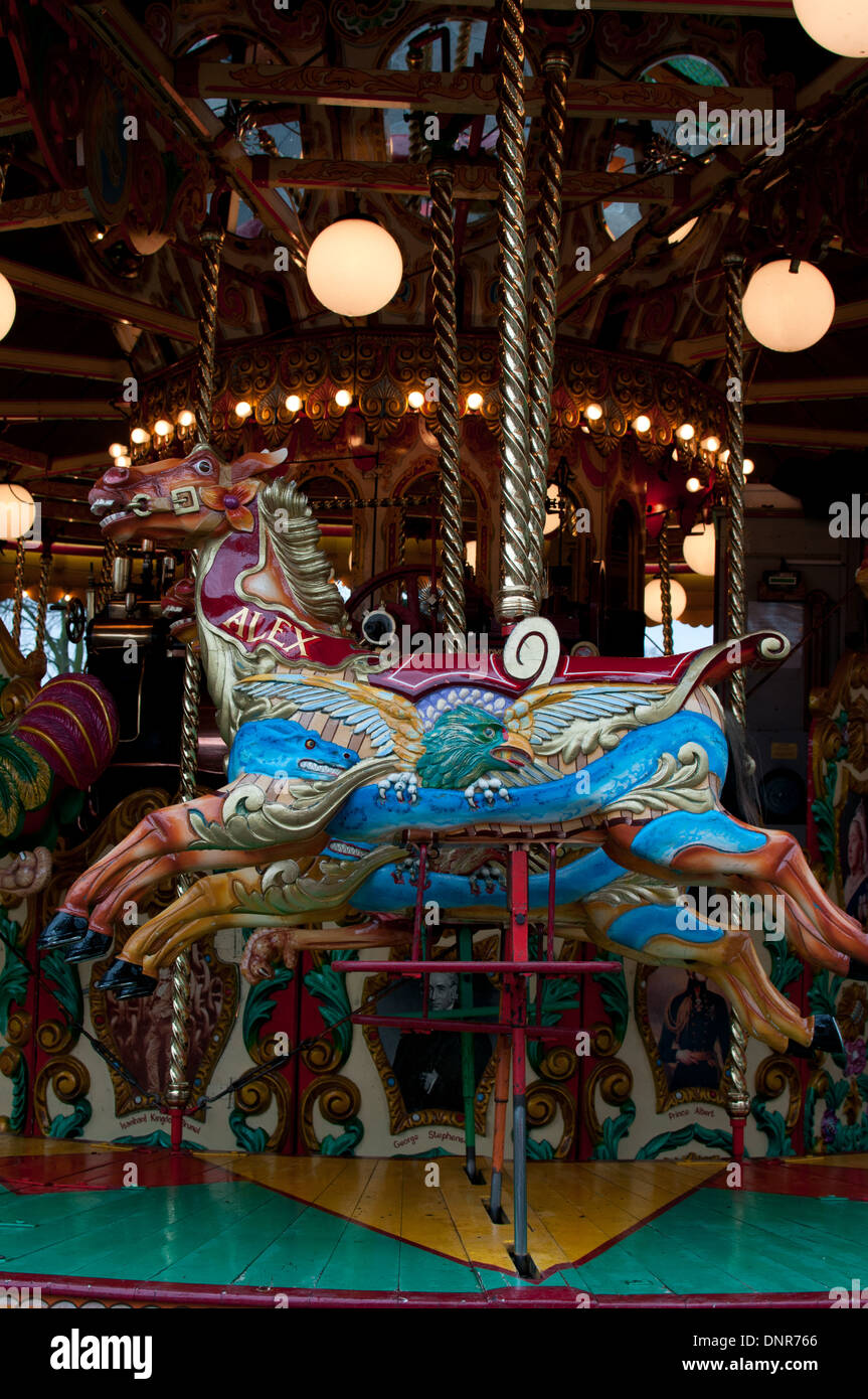 Pferd auf merry-Go-around Stockfoto