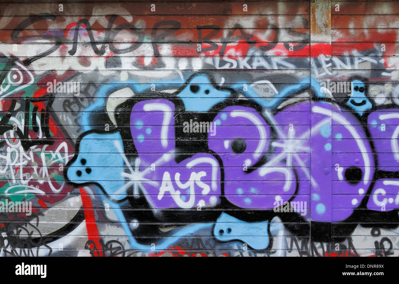Graffitiwand Stockfoto
