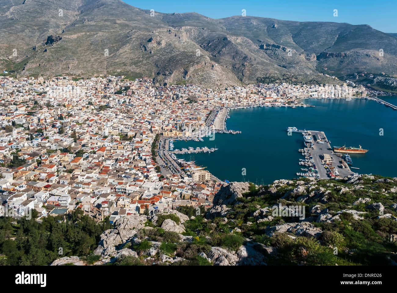 Kalymnos Insel von oben Stockfoto