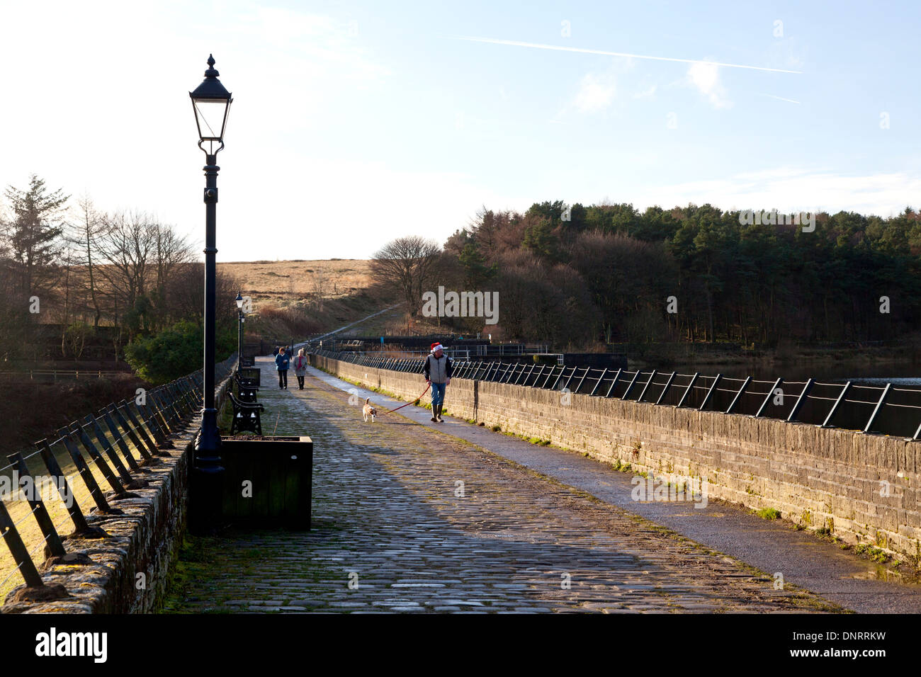 Die Promenade am Ogden Wasserreservoir, Halifax, West Yorkshire Stockfoto