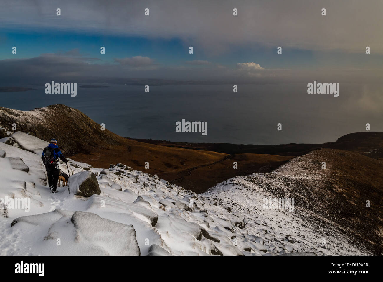 Goat Fell im Winter, Isle of Arran Stockfoto